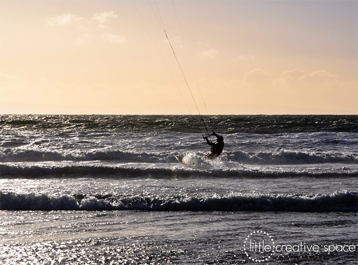 Sunset Kite Surfing