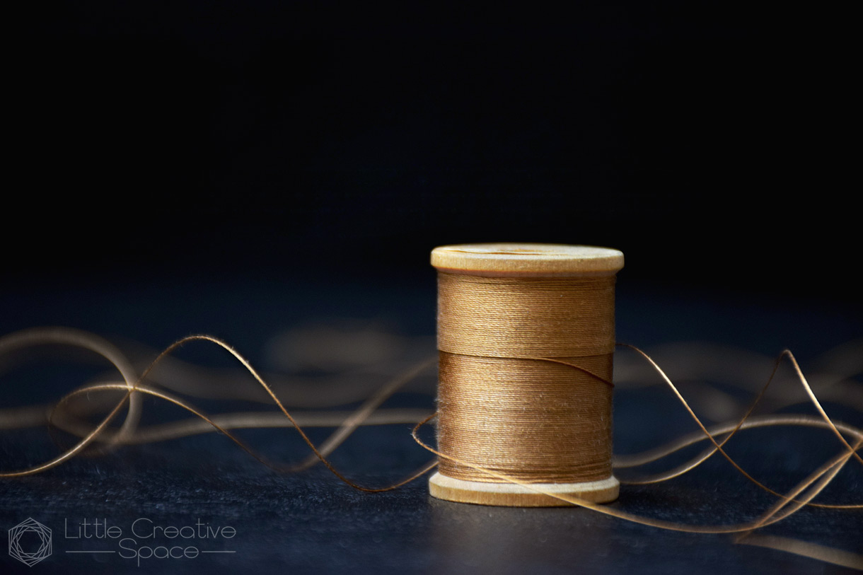 Golden Vintage Thread On Wooden Spool - 365 Project