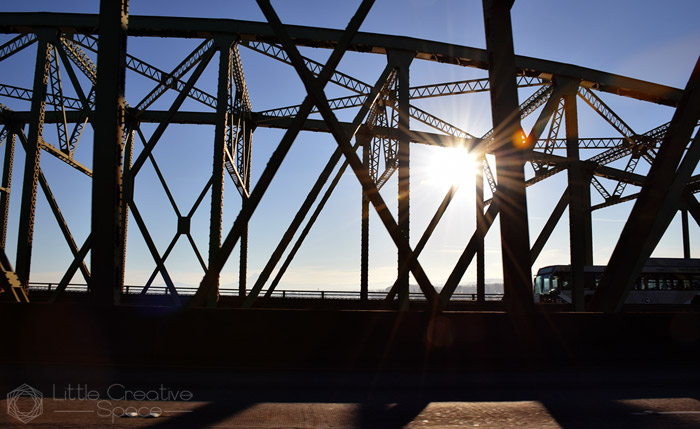 Sunburst On Oregon Washington interstate Bridge - 365 Project