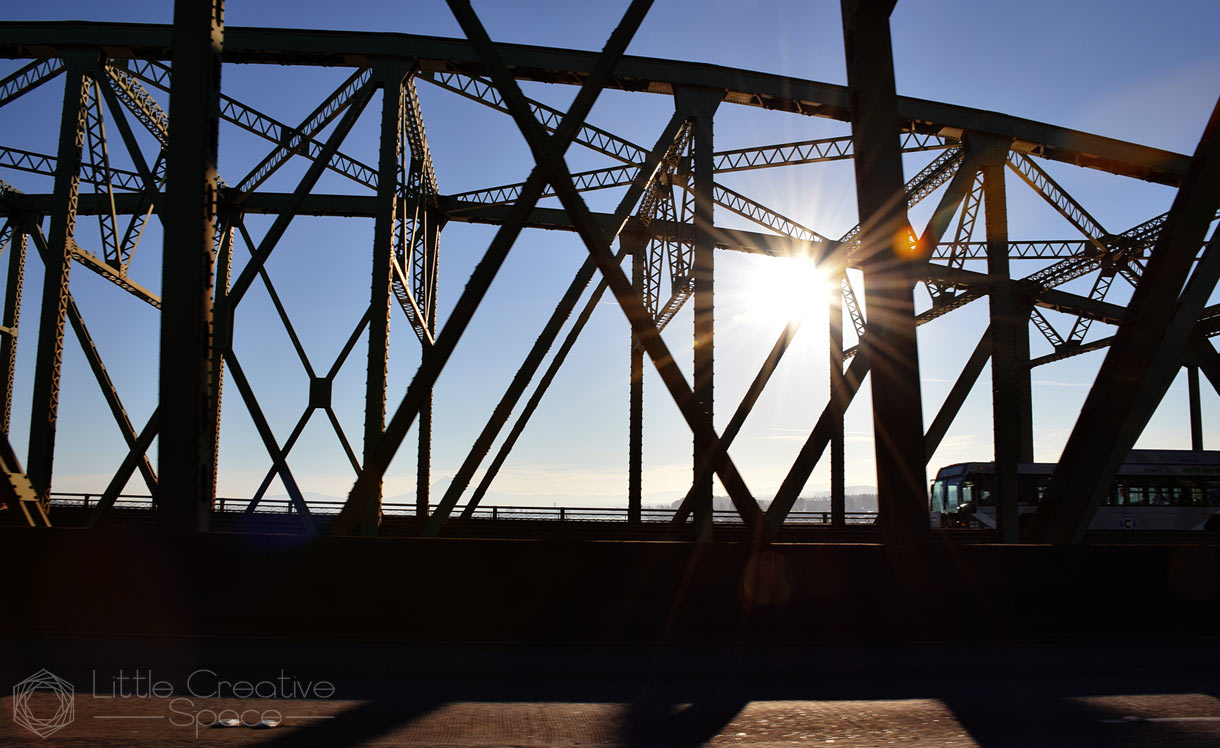 Sunburst On Oregon Washington interstate Bridge - 365 Project